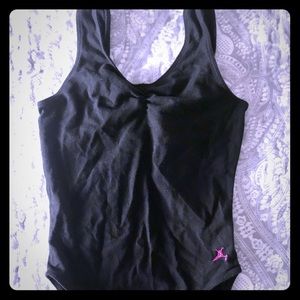 Black sleeveless leotard